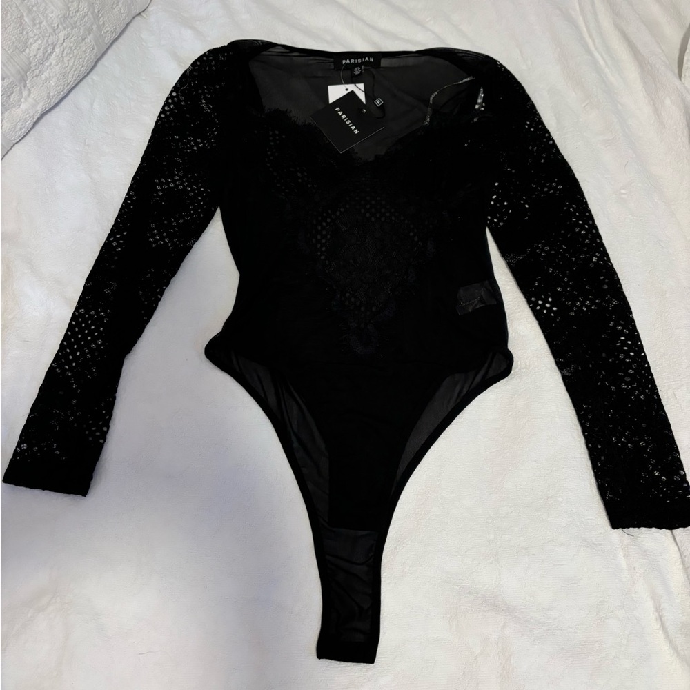 Size 8 body suit. Sheer. Black. Sexy.